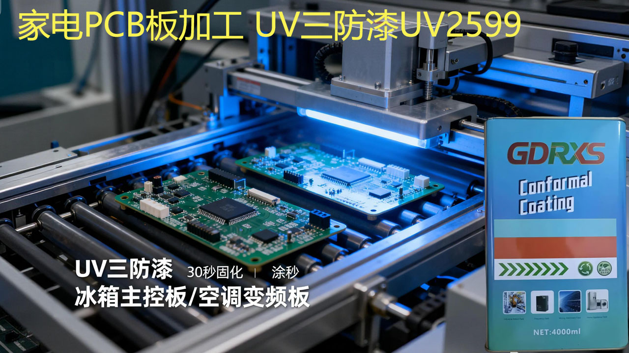 家电PCB板加工专用 UV 三防漆！30 秒速固化 防潮防腐蚀 适配冰箱 / 空调 / 洗衣机线路板(图1)