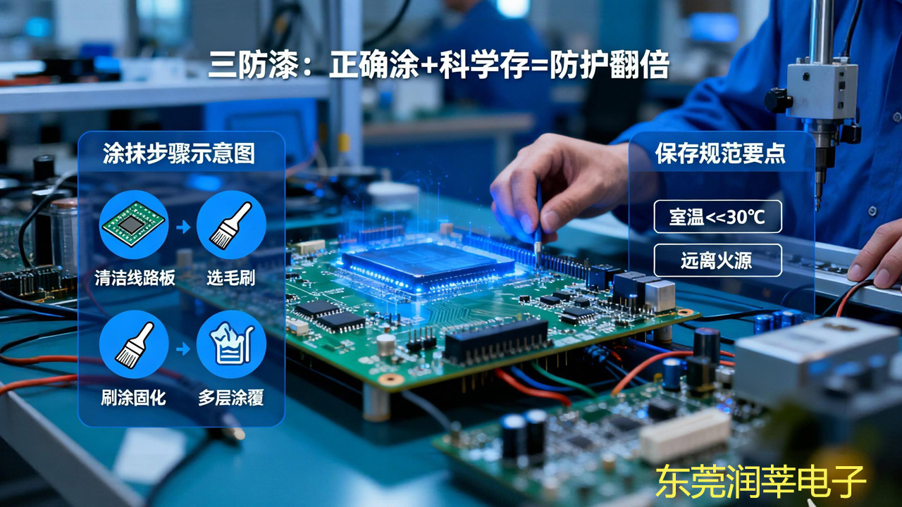 三防漆怎么涂？保存要注意什么？东莞润莘电子实操指南(图1)