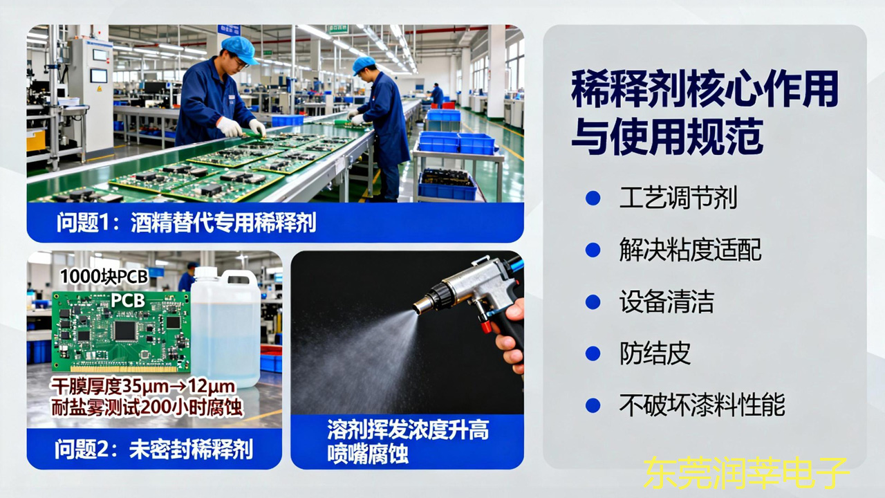 乱加稀释剂 = 防护失效？三防漆稀释剂 3 大作用 + 5 条生死须知，错 1 条全返工(图1)
