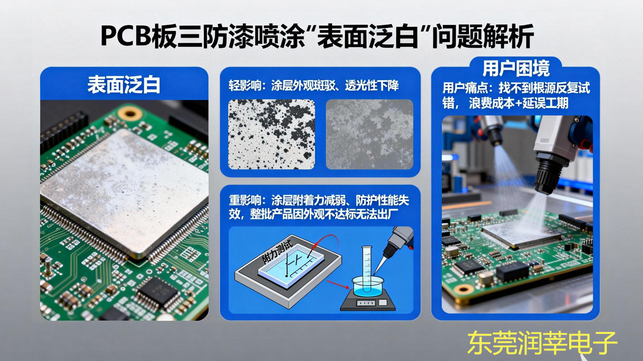 PCB板三防漆泛白:4大核心原因+针对性解决方案(图1) PCB板三防漆泛白:4大核心原因+针对性解决方案(图1)