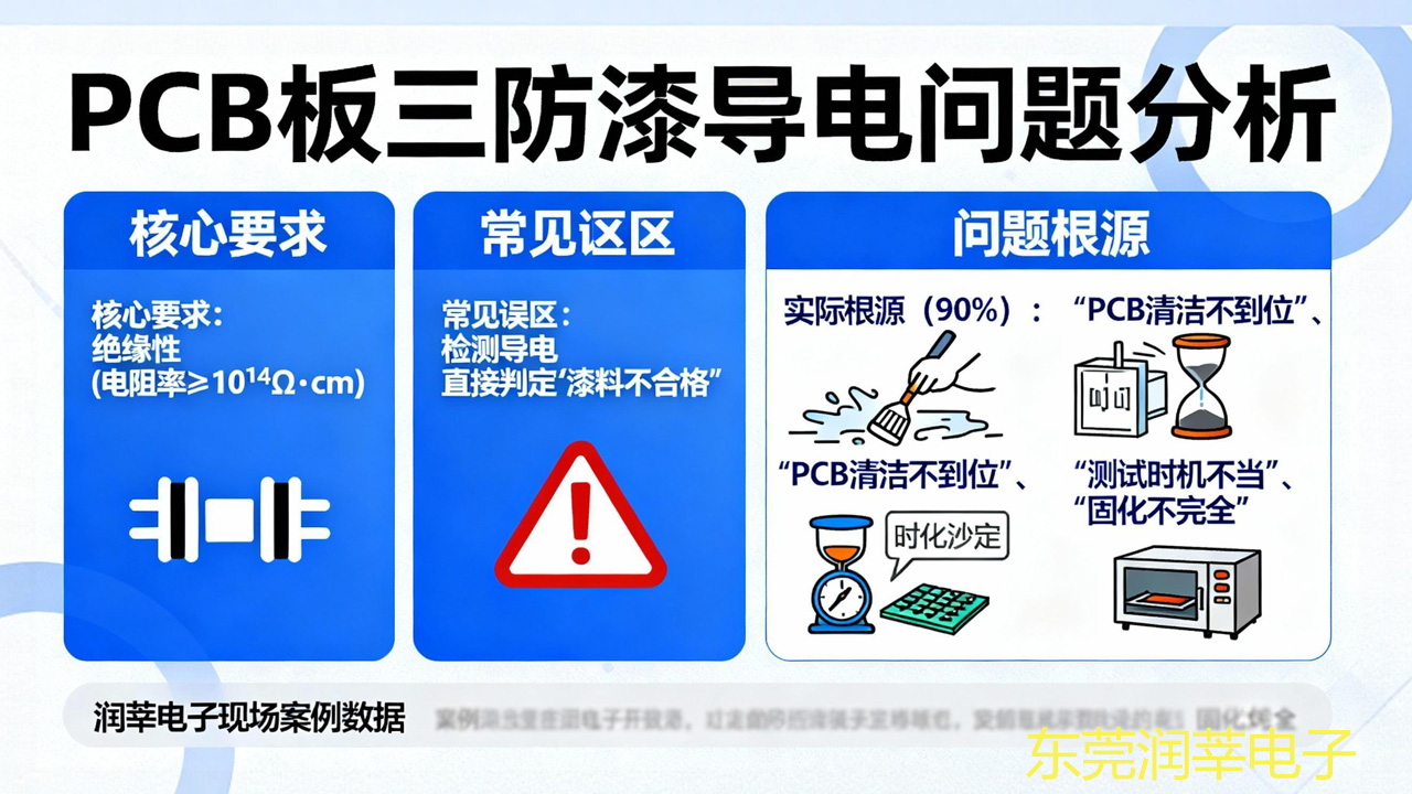 PCB板三防漆导电？不是漆不绝缘，3大核心诱因+排查方案(图1)